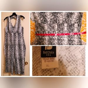 Snake skin print halter jumpsuit